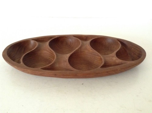 Teak holzschale wellen 6 - teak, holzschale,