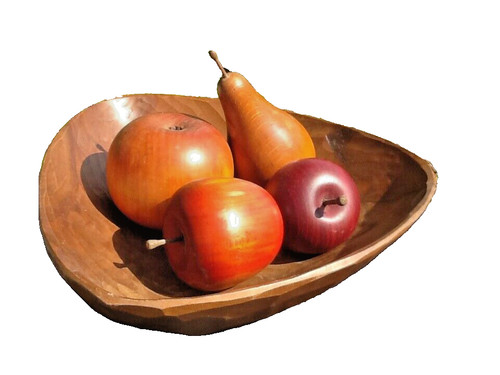 Edle holzschale teakfarben - holzschale,