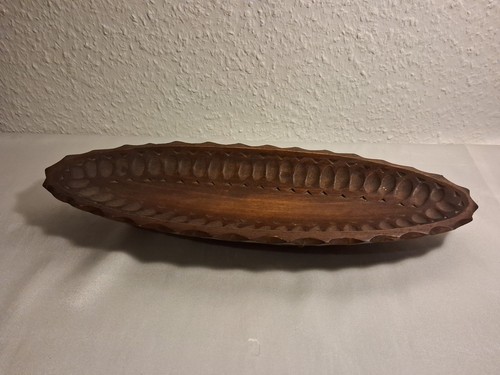 Vintage holzschale lang - holzschale,